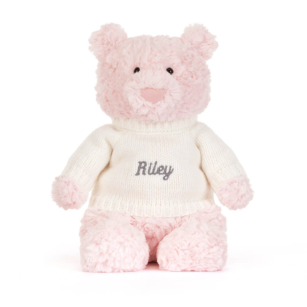 Leola Bear with Personalized Cream Jumper