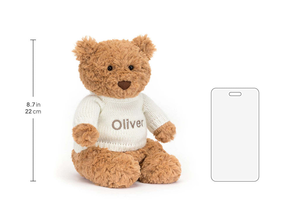 Bartholomew Bear with Personalized Cream Jumper