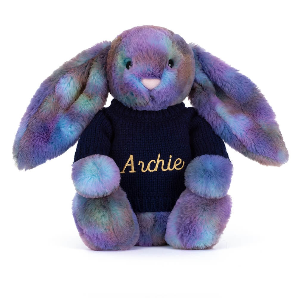 Zodihop Luxe Bunny with Personalized Navy Jumper