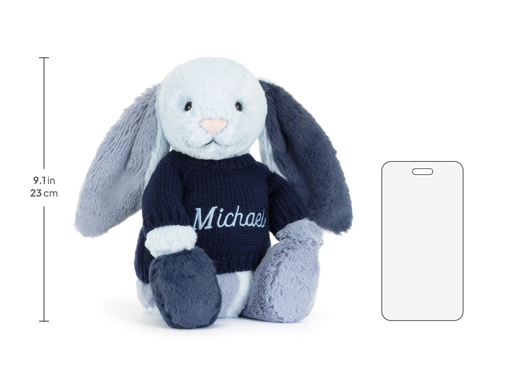 Puddlesea Bunny with Personalized Navy Jumper