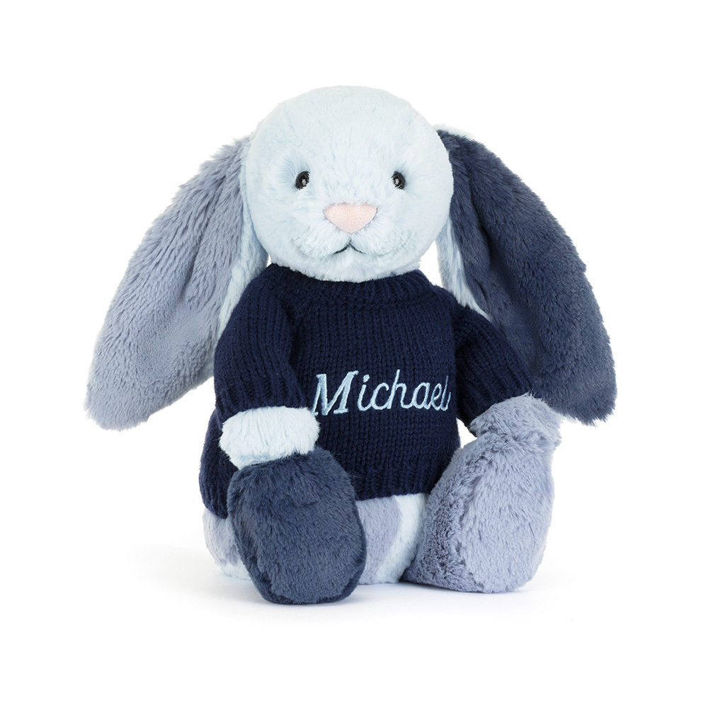 Puddlesea Bunny with Personalized Navy Jumper