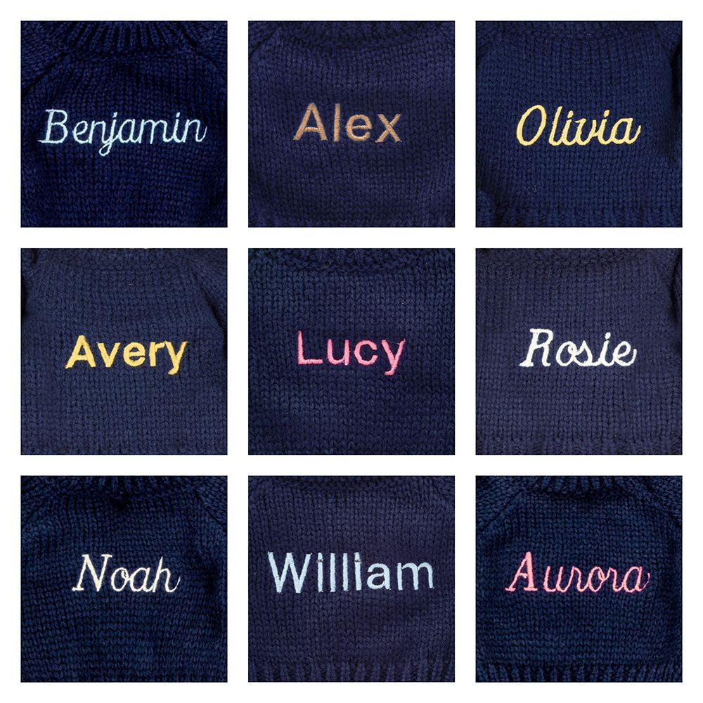 Blossom Cream Bunny 'Berry' with Personalized Navy Jumper