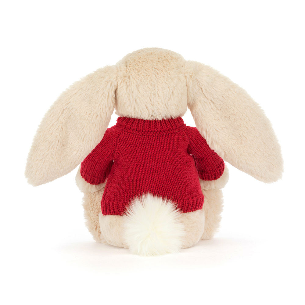 Bashful Luxe Bunny Willow with Personalized Red Jumper