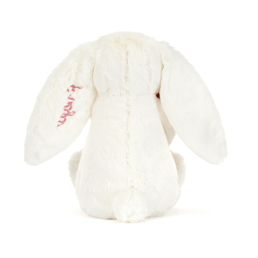 Personalized Cream Bunny with Rose